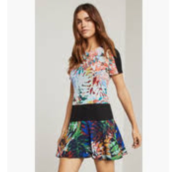 BCBG Dresses & Skirts - BCBG floral mini dress with dropped waist.